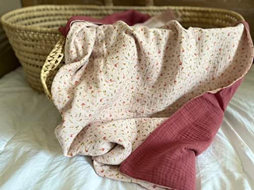 Leyl & ari muslin toddler quilt | Newbornorođene esencijane | Cvjetna beba pokriva | Napravljen u SAD-u