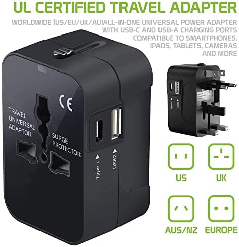Putni USB Plus Međunarodni Adapter za napajanje kompatibilan sa Micromax Unite za Svjetsku snagu za 3 uređaja