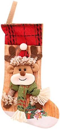 Božićne čarape Velike čarape Klasični kamin Viseći čarape Snowflakes Santa Snjegović ukrasne čarape Božić