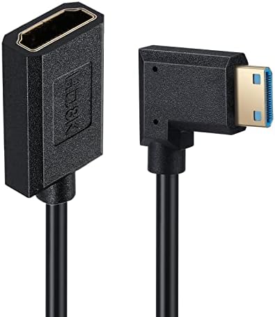Qaoquda Mini HDMI do HDMI kabela za namotani kabel, 90 stupnjeva veliku brzinu HDMI muški do HDMI 2.1 ženski