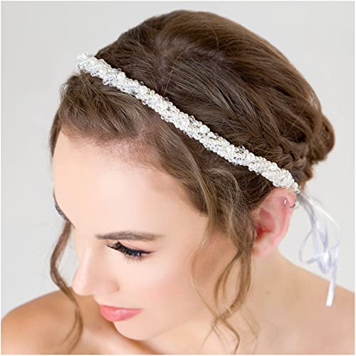 Uyounglife Pearl Bridal traka za glavu srebro vjenčanje HeadPieces - klasični vjenčanje Hair Accessories