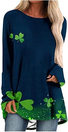 St. Pattys Dnevna majica Tunike za žene koje će nositi gamaše irski zeleni majir Dressy vrhovi