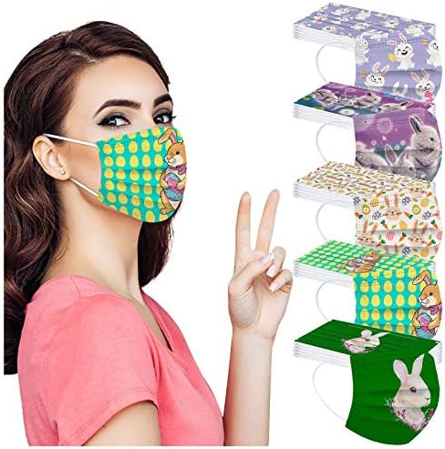 Homebaby Uskršnje odrasle jednokratne Face_Mask 3-slojni zaštitni pokrivač za lice,slatke bandane