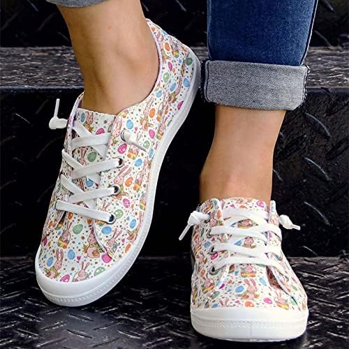 RBCulf lOafer tenisice za žene slatke crtane ispise stanovi platnene cipele Neklizajuće casual