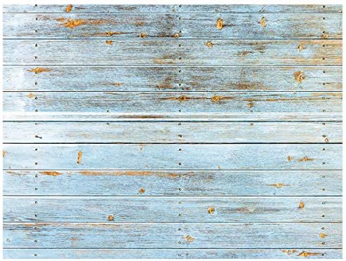 AIIKES 7x5ft Wood Backdrops plava drvena podna pozadina za fotografiju vinil Baby Shower Rođendanska
