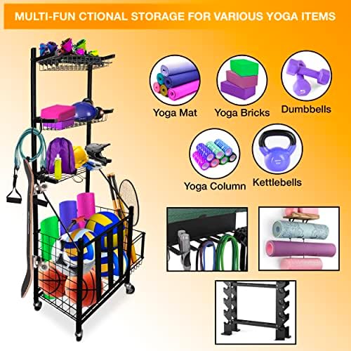 Yogorack Yoga Mat držač za garažu, kućnu teretanu za skladištenje za unutarnju / vanjsku, joga