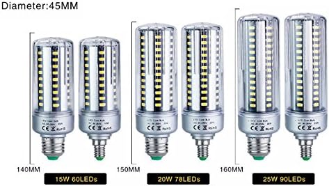 2 pakovanja LED kukuruzna sijalica, 25W ekvivalentno 180W, 2000lumen, E26/27 utičnica, 6000k hladno bijela, LED