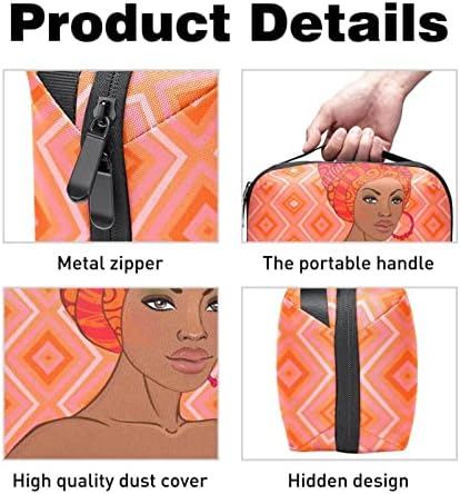 Elektronski Organizator, ženski narandžasti geometrijski uzorak mala torba za nošenje putnog kabla, kompaktna