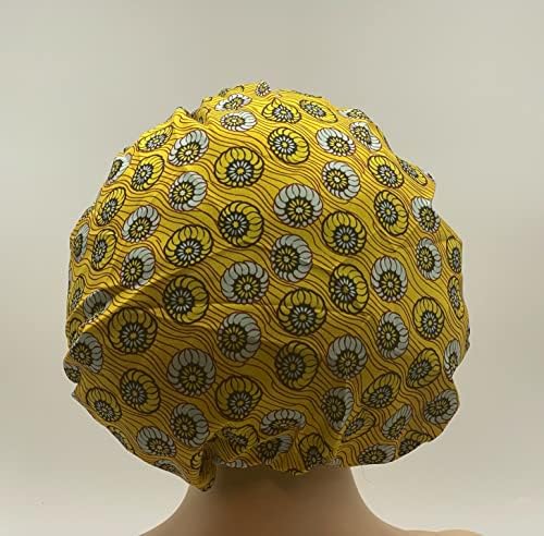 JUPA Place Satin-obložen Ankara glavom poklopca, afrički print svilena kapa za kosu za spavanje,