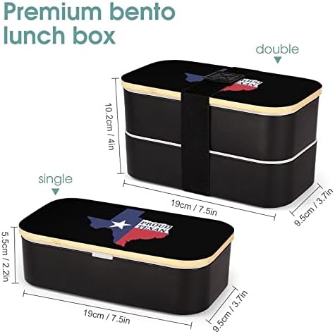 Ponosan na Texas dvosloj Bento kutija za ručak sa posudom za pribor za ručak sadrži 2 kontejnere