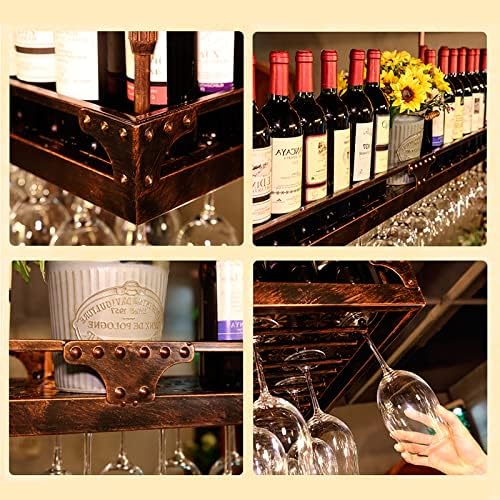 Industrijski stil vinski nosač viseće ukrašavanje vinskog vinskog nosača vina, metalni organizator za barski kuhinjski pab