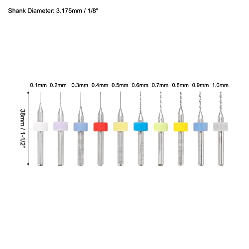 Uxcell 36kom pin Vise ručni set burgija, 0.1 mm-1.0 mm PCB burgije 10kom, 0.5 mm-3.0 mm Micro Twist