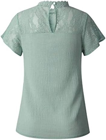 Nyybw Shirt kratki Ruffles Flare slatka čipkasta bluza pamučni Top ženski patchwork rukav ženske majice