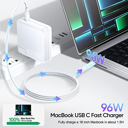 Mac Book Pro Charger 96W sa USB C & amp; T-tip kabl, Laptop Adapter za struju Fast Charger kompatibilan