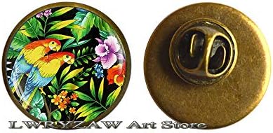 Tropski paparski broš, tropski umjetnički nakit, tropski cvijet, papažni umjetnički pin, tropski šareni cvjetni