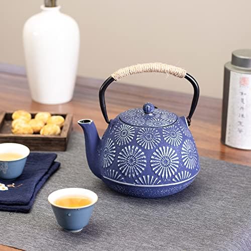 Milvbusiss od livenog željeza, veliki kapacitet 40oz čajnik čaj sa preuzelicom za peć, sakura Dizajn japanskog
