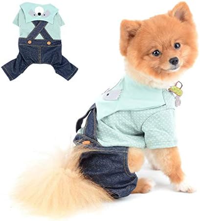 Selmai Outfits za male pse dječak djevojka ljeto slatke rakunske majice traper bib hlače skakače jednodijelno