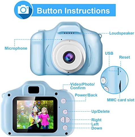 Kocaso Kids Digital Camera W / 2.0 Ekran 12MP 1080p FHD video kamera 4x digitalni zum Igre 32GB kartice Podrška udarnom kamkorderu za 3-10 godina Dječake