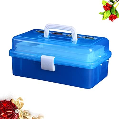 Alipis Box Storage Nail Art Plastic First Aid Clear Manikure Supply Three Tool Blue Transparent Container