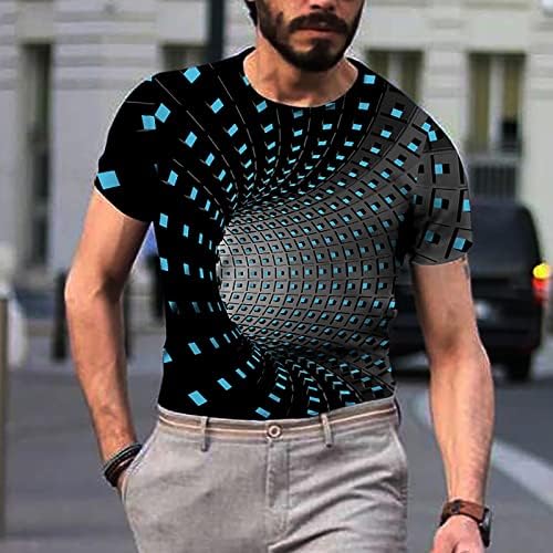 Muška ljetna majica dugi kravata majica za majicu Ljetni casual kratkih rukava Cool 3D ispis mišićna vježba