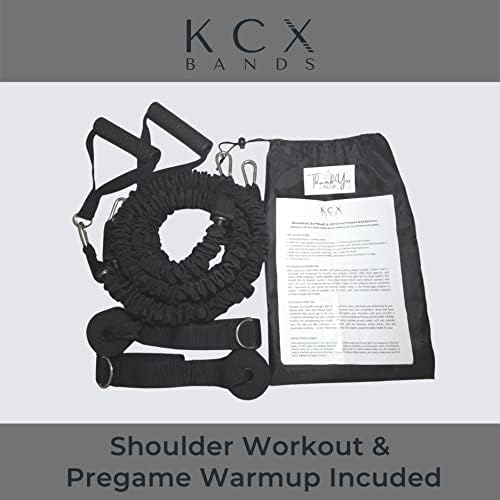 KCX opsezi otpornosti - njege ramena, snaga, performanse, zagrijavanje, manžeta rotatora i zaštita za preradu - skup od 2 opsega, priključnica, vježbanja i torbe.