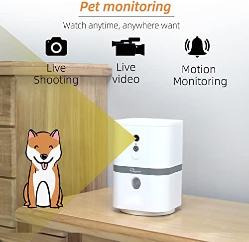 SKYMEE Petalk AI II Automatski dozator za pse, 5G WiFi Full HD kamera za kućne ljubimce sa 180° Pan pregledom