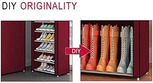 GDYJP 10-tier DIY Spremište za skladištenje cipela Oxford tkanina od metalnih cipela sa zaštitnim poklopcem za