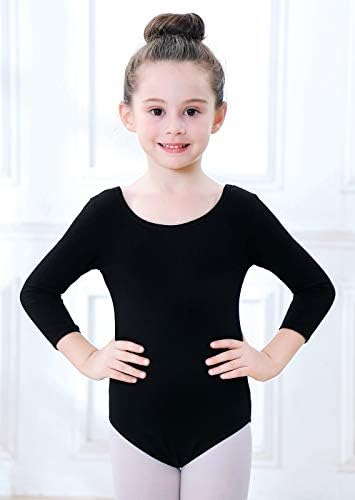 Soudittur Girls Leotards dugi rukav ballet ples Top BodiySuit za djecu za mališana