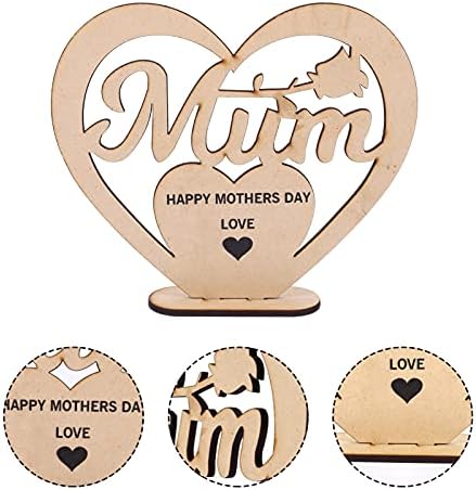 BESTOYARD srce Decor pismo a Ornament majke dan Tabela znak drvena Happy majke dan dekoracije u obliku