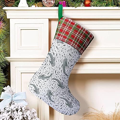 Jednostavne morske psove božićne čarape sjajni zid viseći ukras ukras za Xmas Tree Holiday Party