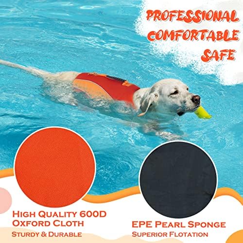 Lelepet pseća jakna s visokim flotacijskim psećim perspektivnim prslukom za pse za pse s reflektirajućom reflektorom i izdržljivom ručkom za spašavanje kućni ljubimci plutajućeg prsluka za male srednje velike pse za sigurnost vode