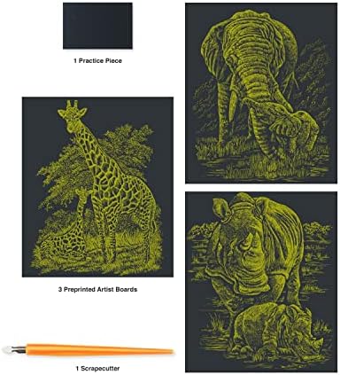 Royal & Langnickel folija graviranje umjetničkog kit vrijednosti paket 8,75 x11.5, zlato - nosorog, žiraffe