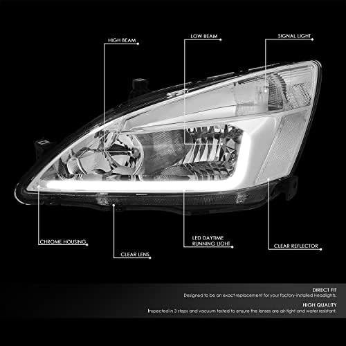 Kompatibilno sa Honda Accord 7. Gen UC1 hromiranim kućištem prozirnih ugaonih farova sa trakom