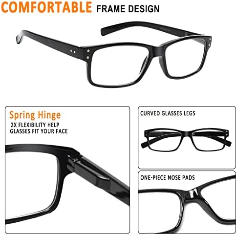 NORPERWIS naočare za čitanje 5 pari kvalitetnih čitača opružne šarke naočare za čitanje za muškarce i žene