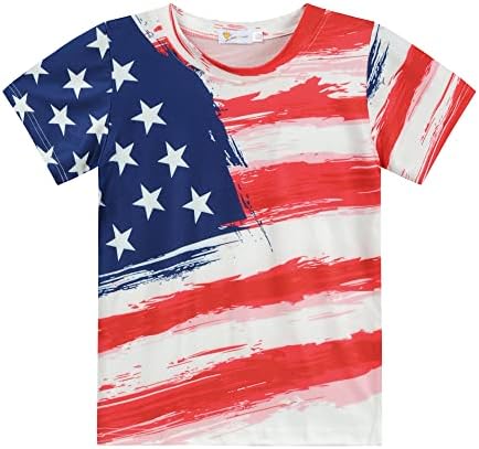 Boys američka zastava T Shirt 4. jula Dan nezavisnosti Tee za Little Boy Patriotski pamuk Stars