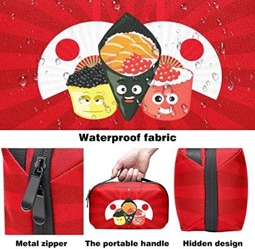 Vodootporna torbica za šminkanje Crvena crtana Sushi Fan Torii torba za šminkanje Organizator putna