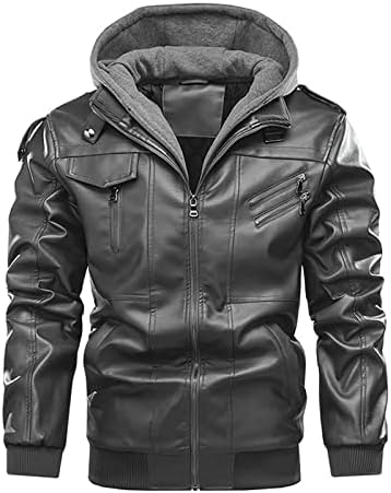 ADSDQ motociklistička jakna za muškarce zip up casual štand ovratnik umjetnosti kožna zip-up vodootporna