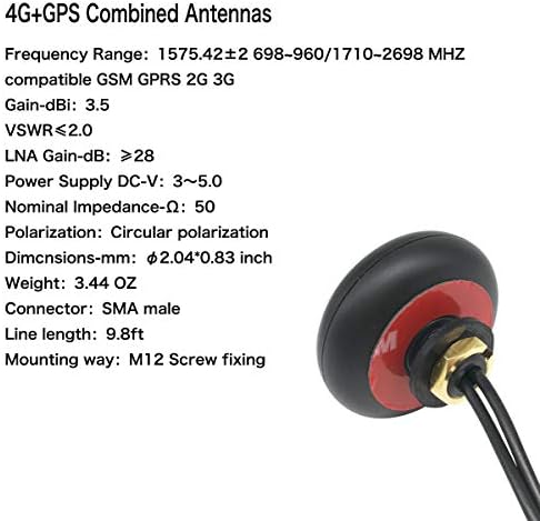 CHHLIUT 4G LTE Antena BD GPS kombinovane antene vanjski vijčani nosač Combo Mimo Antena 3.5 dbi sa dvostrukim