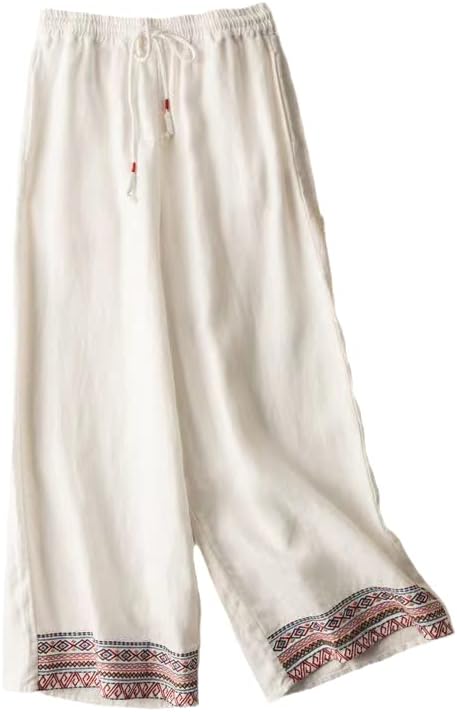 UKTZFBCTW Antikni Proljetni proljetni ljetni stil Ženske pantalone High Squiste hlače Hakama casual