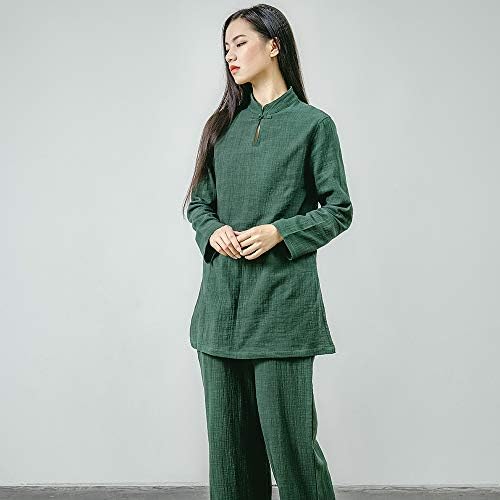 Ksua Womens Tai Chi Uniform Kineski Tradicionalni Kung Fu Odjeća Pamučna posteljina joga odijelo za Zen Meditacijsko