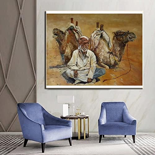 Pustinjska Kamila Art Poster platno Print ulje na platnu pustinjska Kamila i likovi Art Deco soba Aestheti