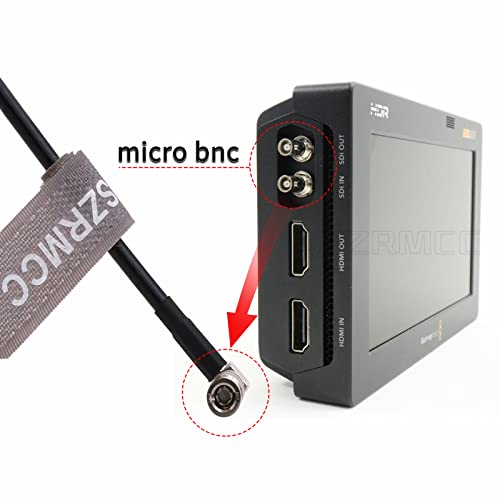 Szrmcc visoke gustoće HD desni kut Micro BNC Q4 do standardnog BNC 75 OHM UHD 4K video koaksijalni kabel za BlackMagic Video Assist 5 12G-SDI HDR monitor
