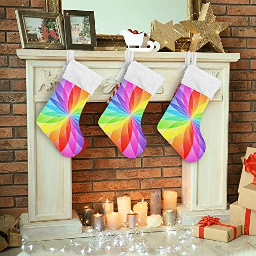 Alaza Božićne čarape Rainbow listovi Multi Color Classic Personalizirani Veliki ukrasi za skladištenje