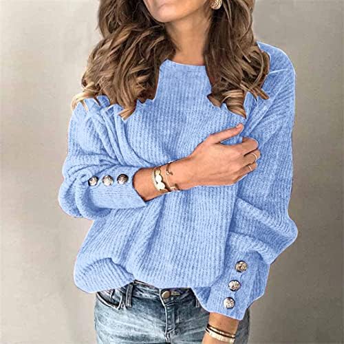 Ženski džemperi Pulover okrugli vrat kliznu rame Solid boja Veliki grubi Ležeran modni jesen i zimski