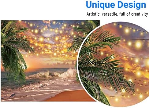 Funnytree 10 x 8 FT Sunset Beach Backdrop tropsko more ljetna Palma Havaji krajolik pozadina vjenčanje