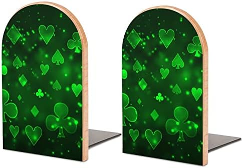 Zeleni Raster simboli igranje karata drvena Bookend za policu teške knjige Stand book Ends dekoracija kancelarijske