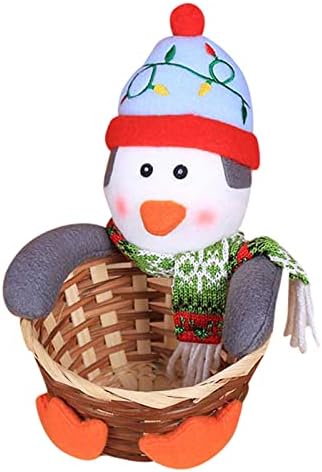 FUDAO 1kom Sretan Božić Candy Storage Basket ukras Santa snjegović Storage Basket Desktop Candy Box Snack stor staklo Snowflake Ornament