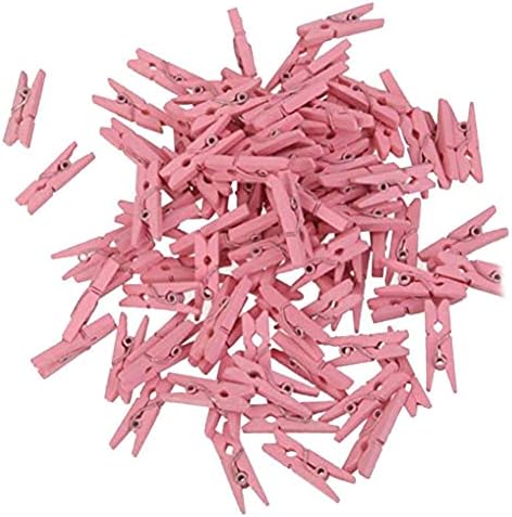 100 pc-mini drvenih pegs mini foto kopči drveni krovići DIY ukras ružičasti i koristan