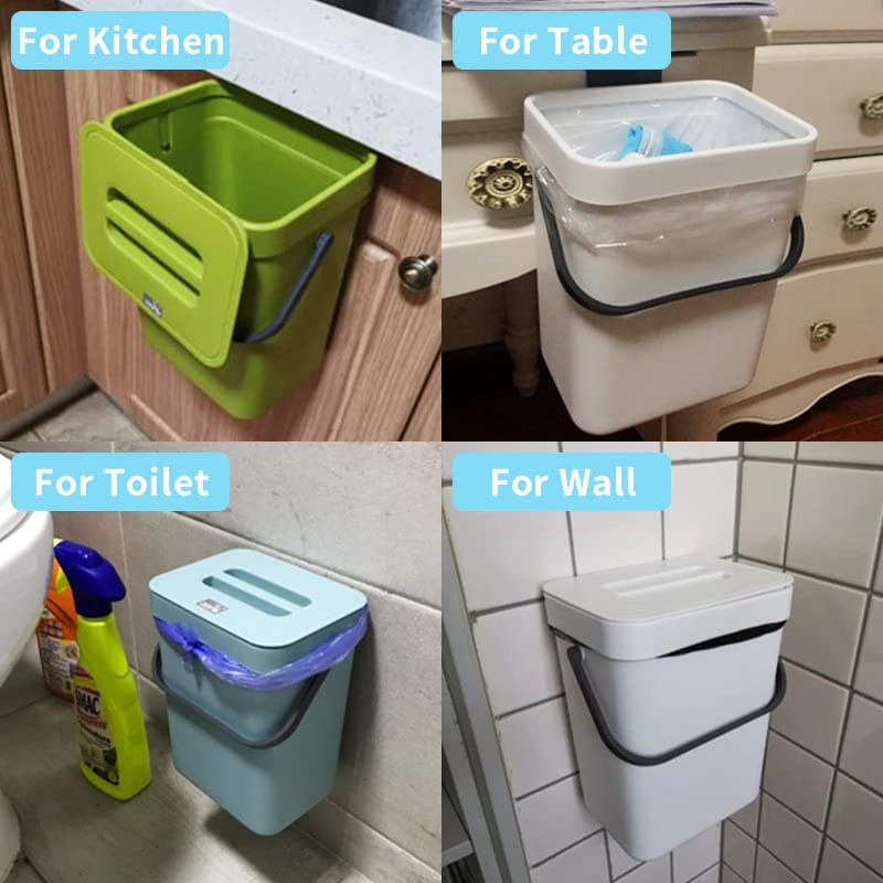 Kuhinjski plastični kan za smeće, 5L Viseće smeće za kuhinju zid montirana kupaonica kantu za