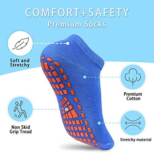 Dječji ne klizni trampolini čarape protiv klizanja ljepljivi hvataljke u zatvorenim prozračnim čarapama 4 pari za djecu tinejdžeri